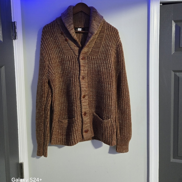 NWT RRL Ralph Lauren Brown Knit Shawl Collar Cardigan Sweater Men's Size M - Picture 1 of 11